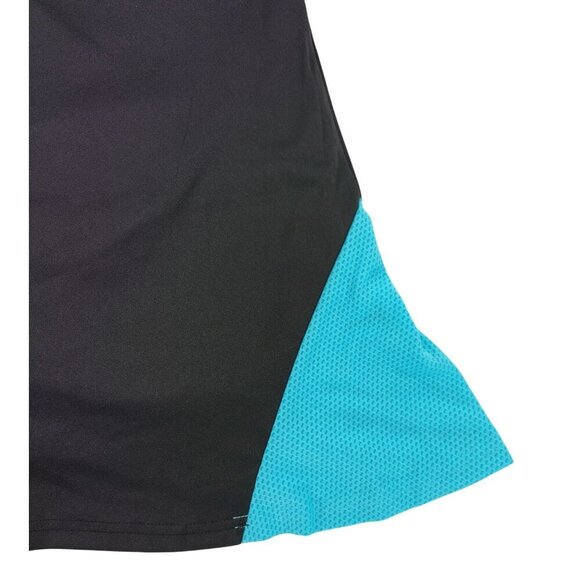 Black and blue color block sports skirt with shorts, polyester/spandex, size XL. - Picture 7 of 9